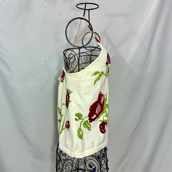 Vintage Strata floral criss cross back tank top size M - Picture 2 of 6